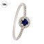 Anillo de Oro Blanco de 18K con Zafiro y Diamantes – Fino y Elegante